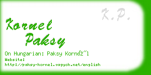 kornel paksy business card